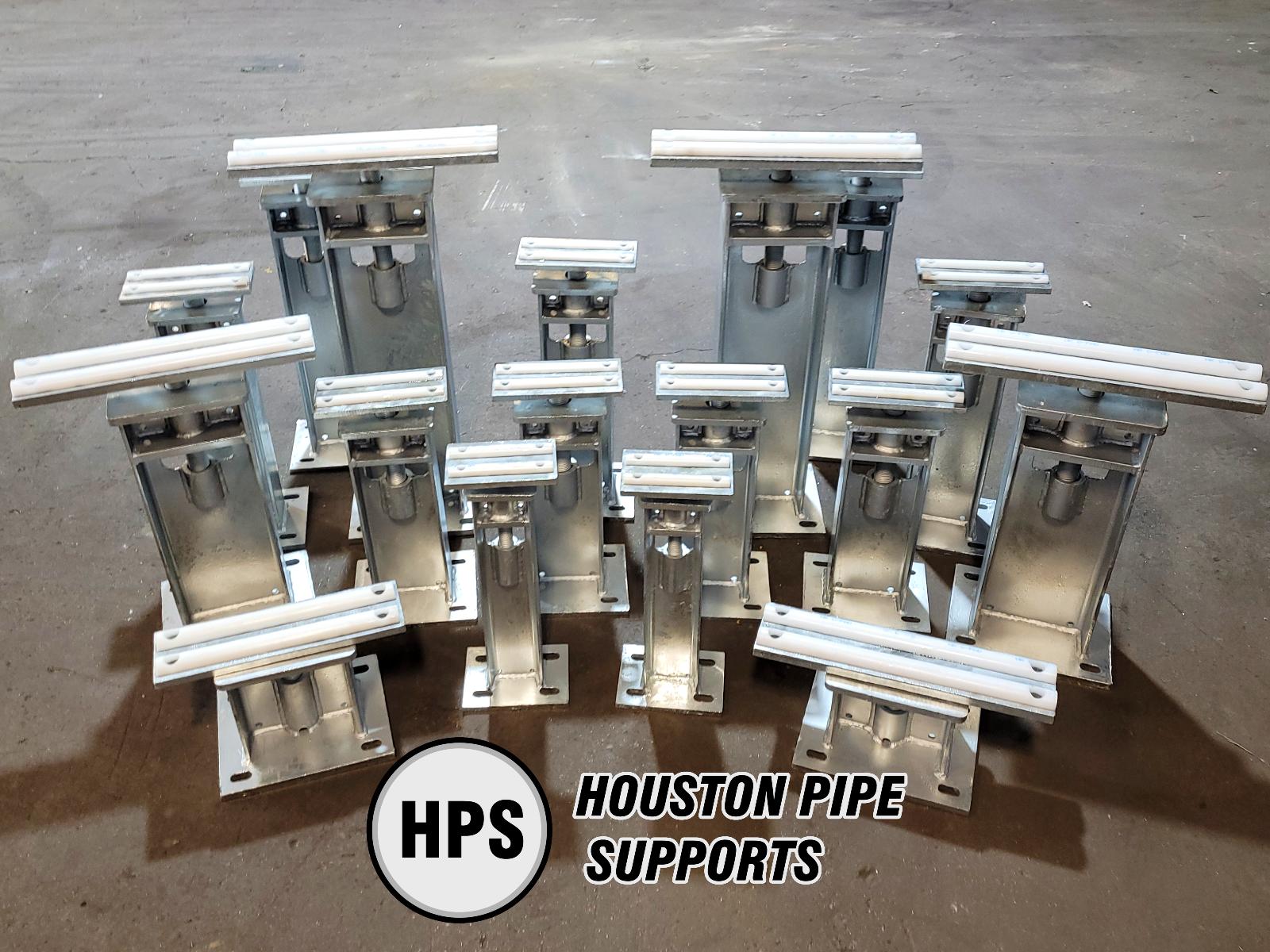 Group of Adjustable Pipe Supports Houston Pipe Supports